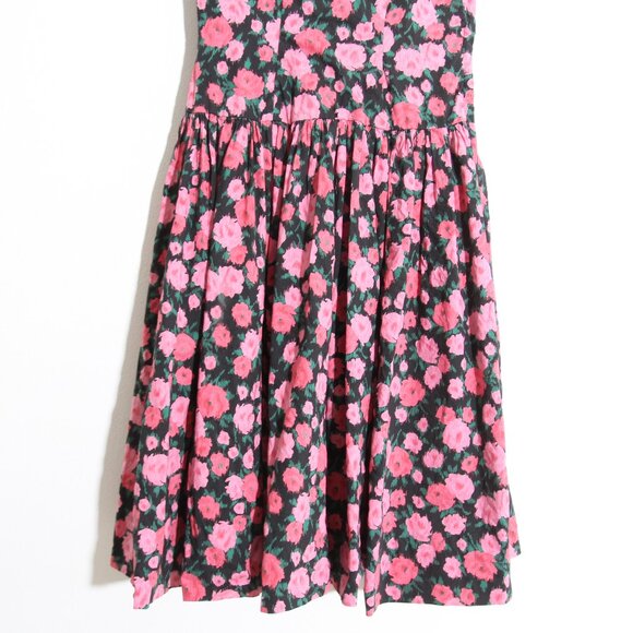 Jerry Gilden Spectator Vintage Floral Midi Dress Drop Waist Sleeveless Pink 1960 - Picture 3 of 15